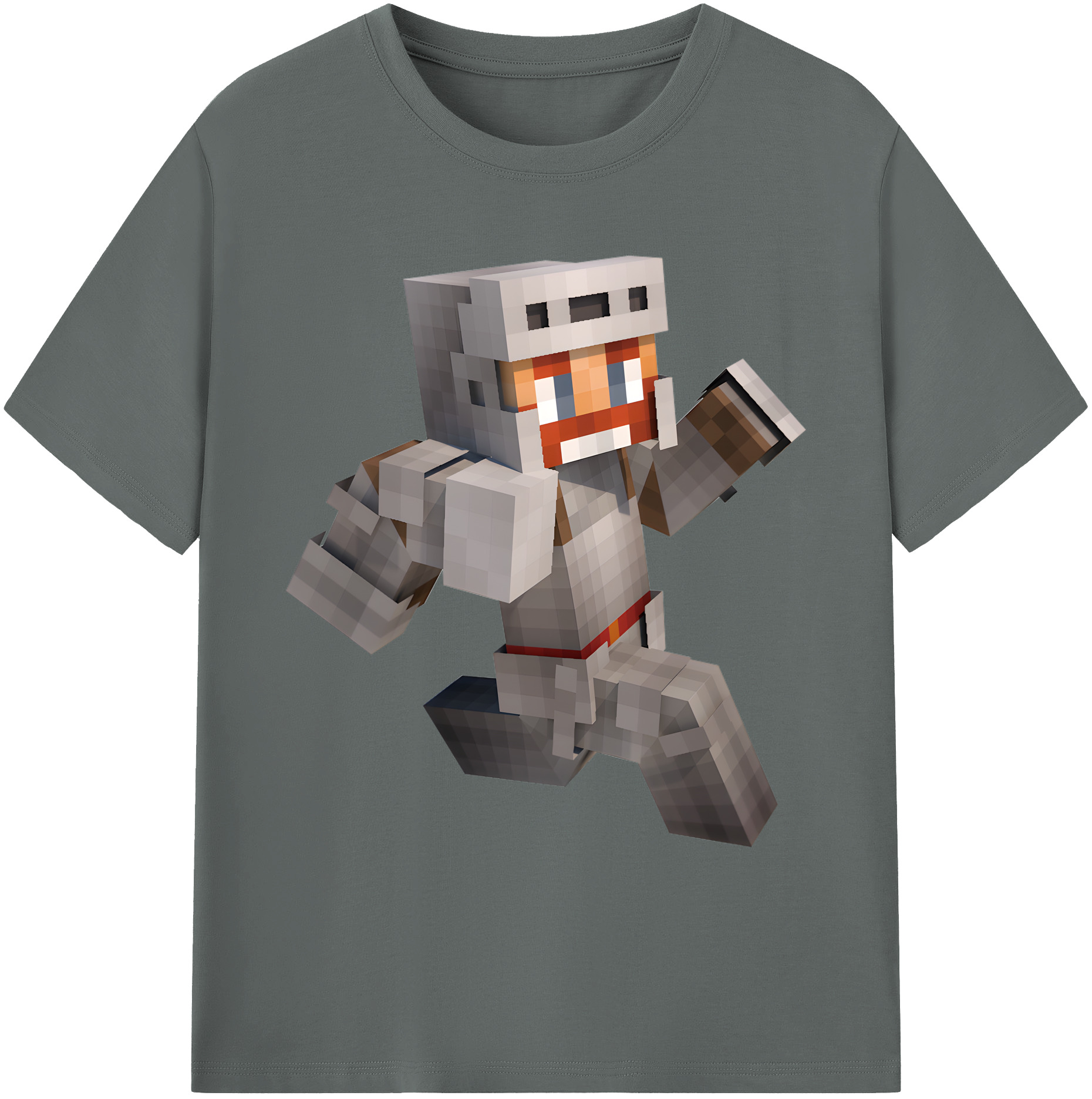 （画像用） マインクラフト ブロックの世界 Minecraft MC Block world 綿100％ メンズ半袖Tシャツ｜肌触りやわらか＆通気性